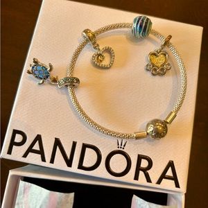 Pandora Charm Bracelet with 4 Charms